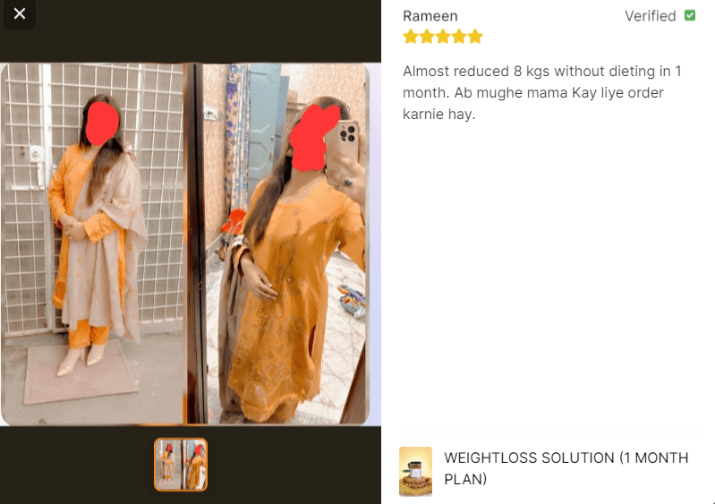 Weightloss Solution (1 Month Plan) By Dr Rubina